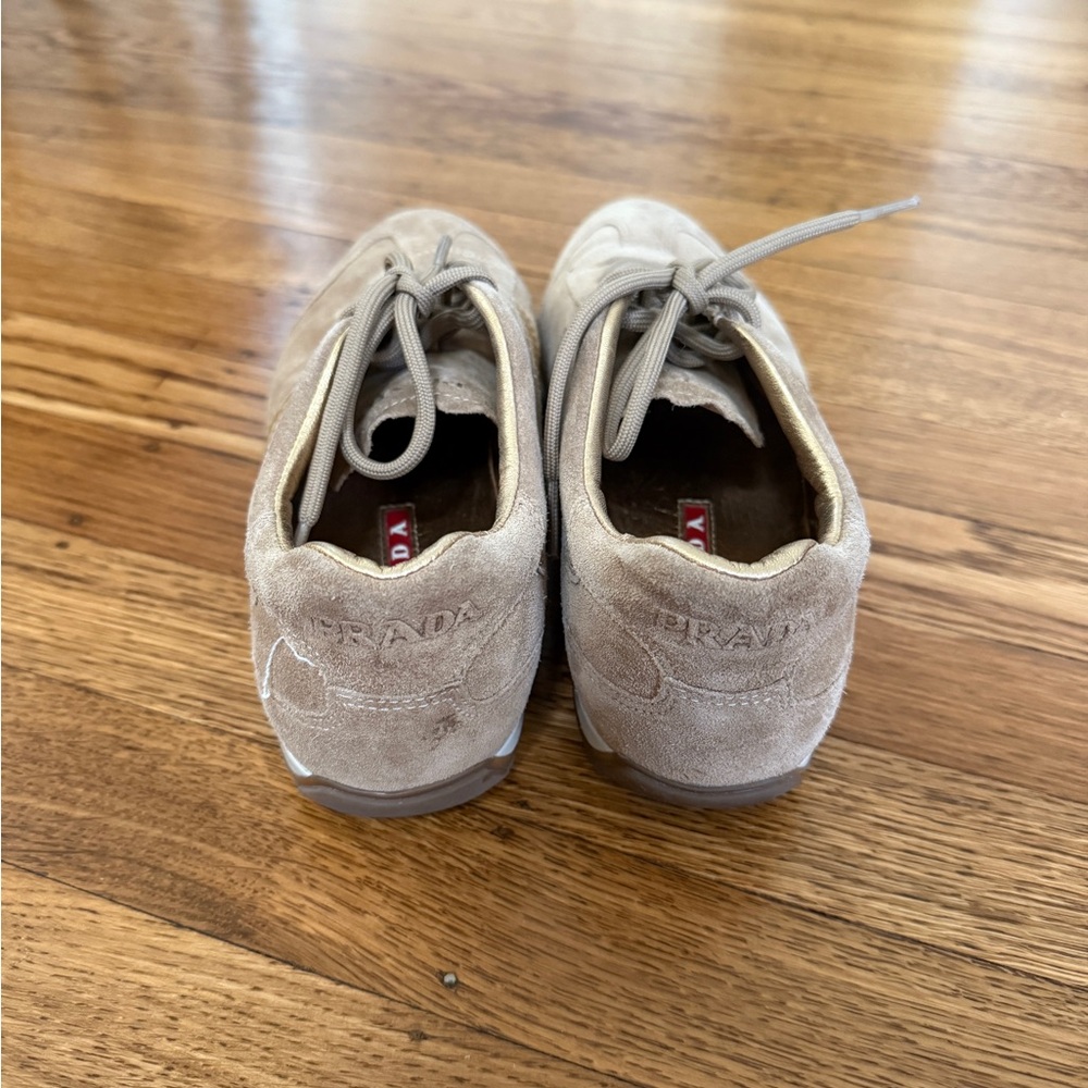 Prada 3E 4744 Beige Suede Low-Top Trainers Vintage Late 90s/Early 2000s - Picture 4 of 7